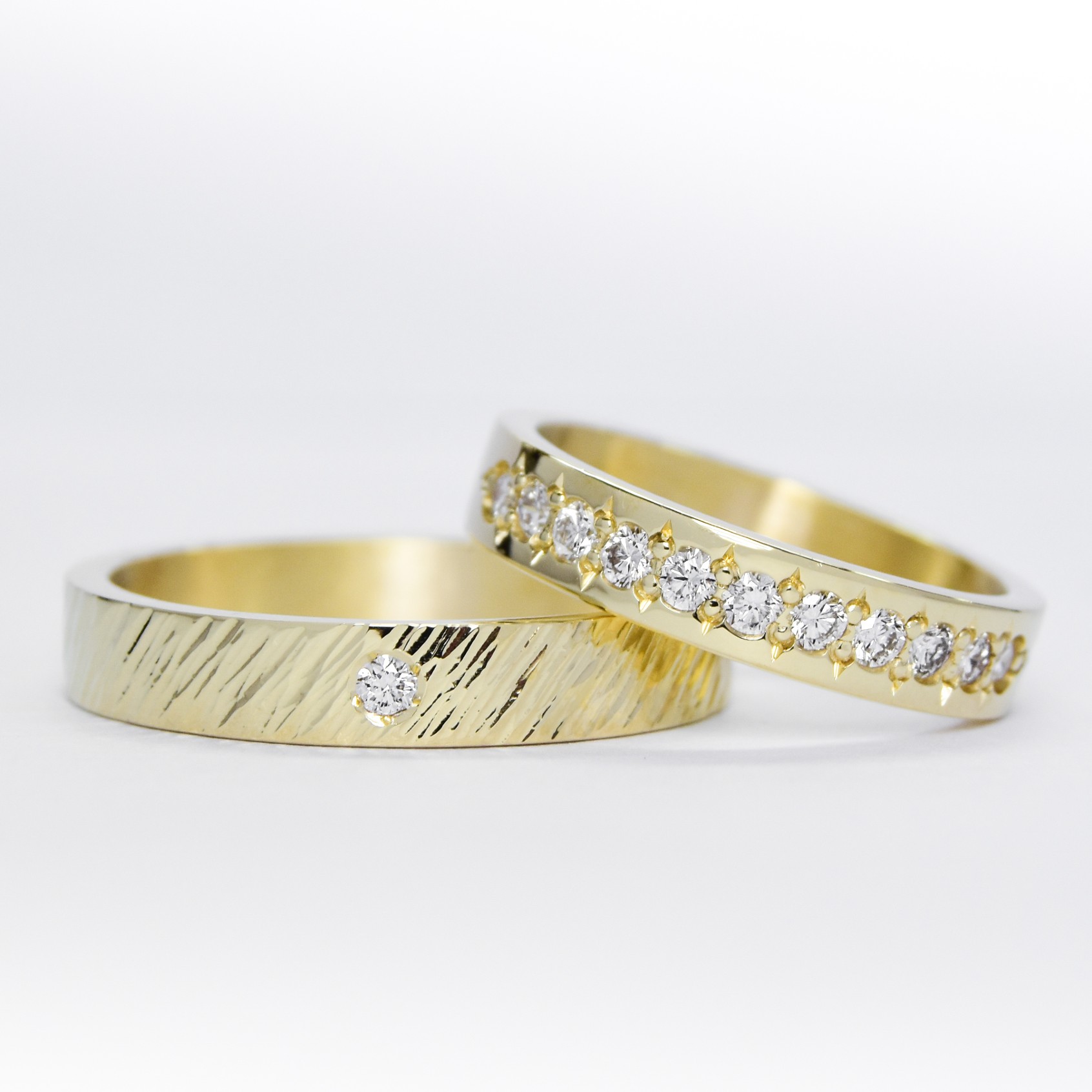 Alianzas de casamiento Aurora Golden Oro 18K Alianzas y anillos